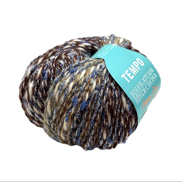 FILATURA DI CROSA TEMPO #82 Yarn Blue Brown Multi - Picture 2 of 5